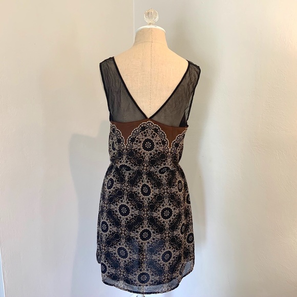 Black Mesh Sleeve Mini Dress - Picture 3 of 6